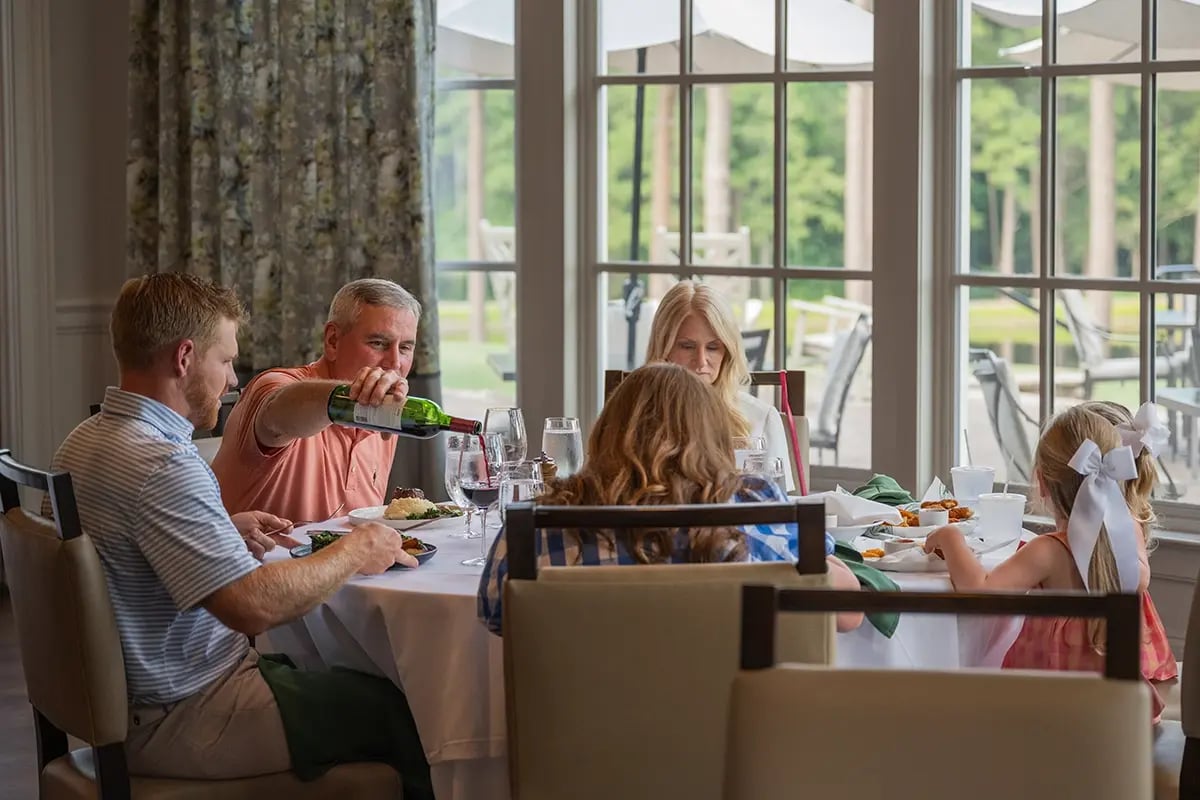 dining room inside clubhouse