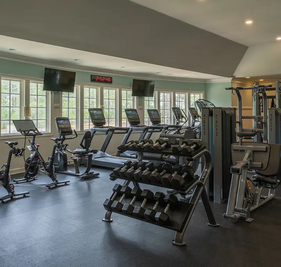 fitness center free weights and equipment