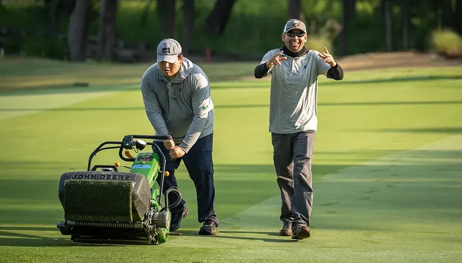 two male lawn maintenance workers