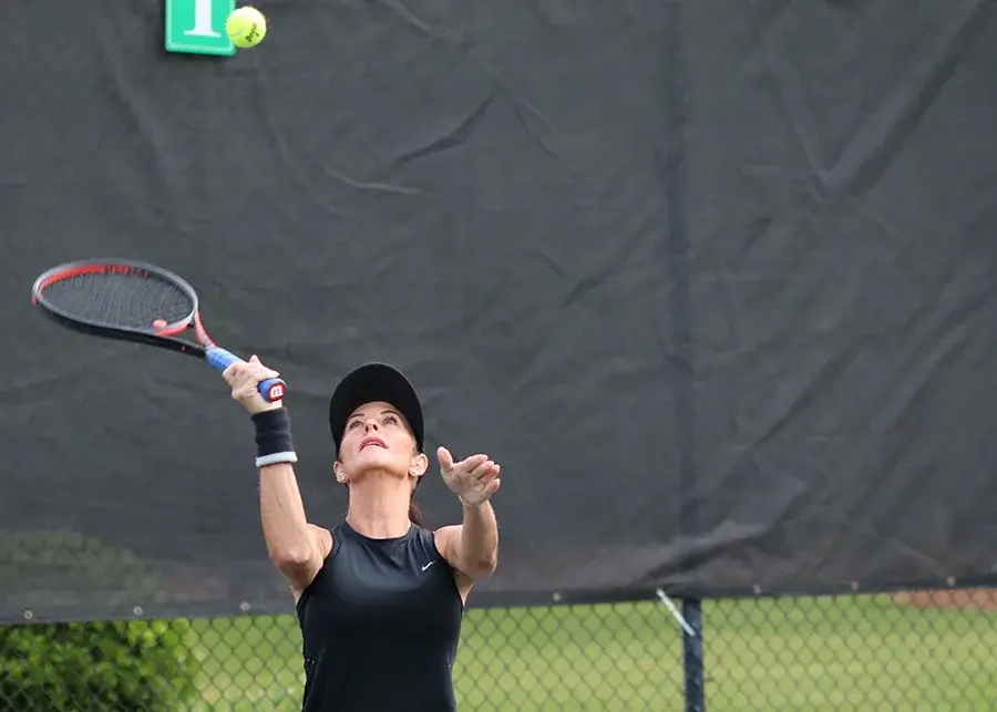 Tennis serve close up